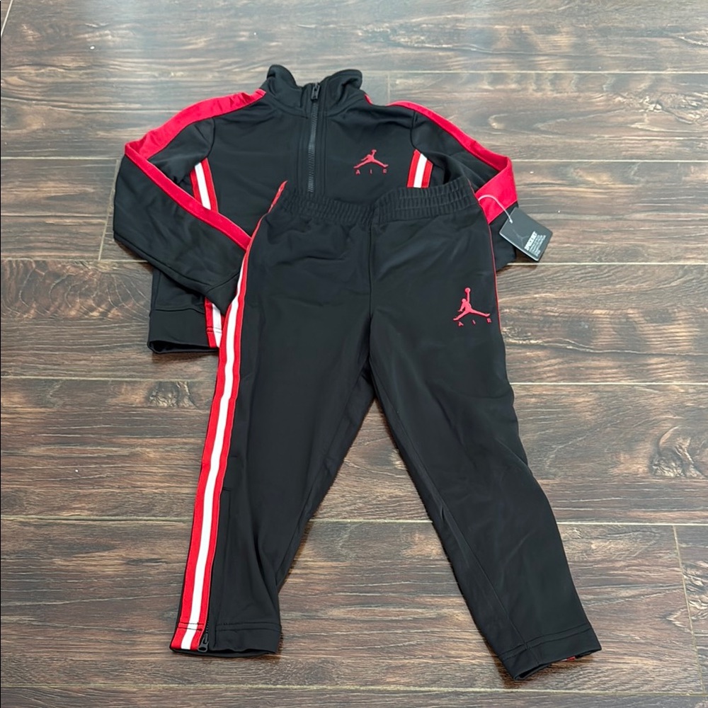 Black and Red Tracksuit with Logo